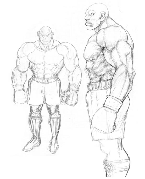 Mike Bison (aka Balrog) of Street Fighter 4 Concept Art