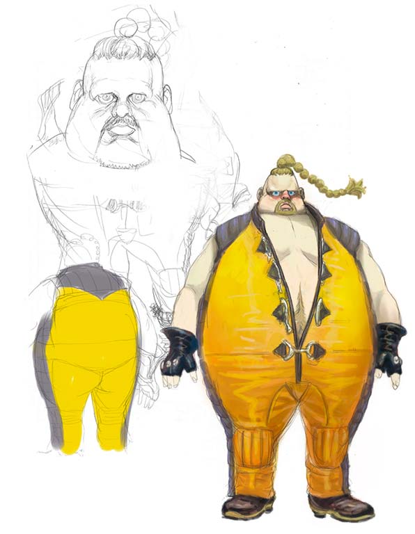 Rufus of Street Fighter 4 Concept Art