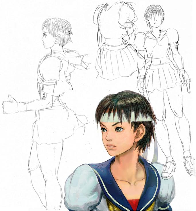 Sakura of Street Fighter 4 Concept Art