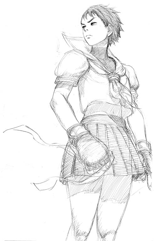 Sakura of Street Fighter 4 Concept Art