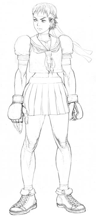 Sakura of Street Fighter 4 Concept Art