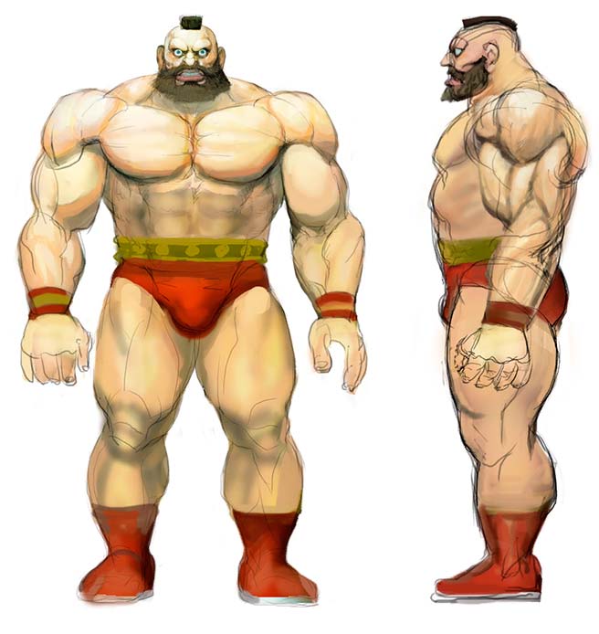 Zangief of Street Fighter 4 Concept Art
